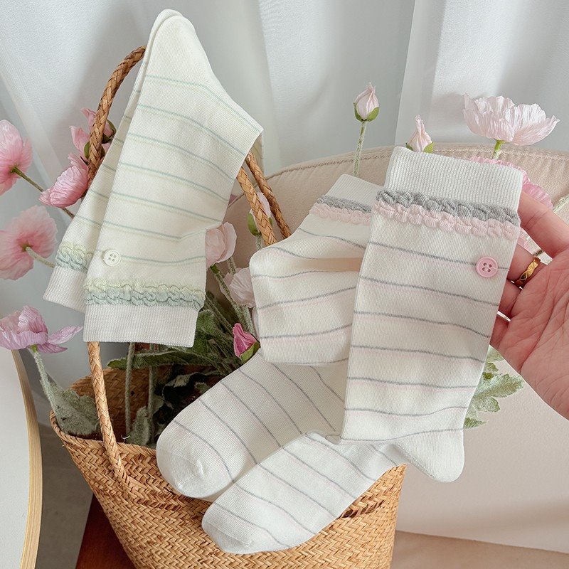 White Mid Crew Socks factory